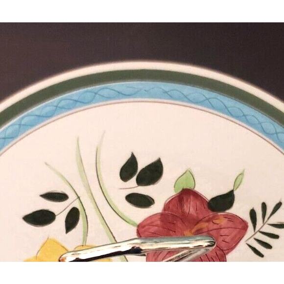Vintage Stagl Pottery Country Garden 10" Tidbit Serving Plate Tray Stagle Stragl - Picture 7 of 10